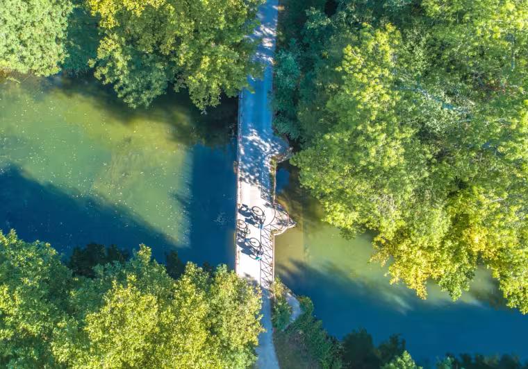 L'itinéraire de La Flow Vélo, passerelle sur la Charente à Jarnac